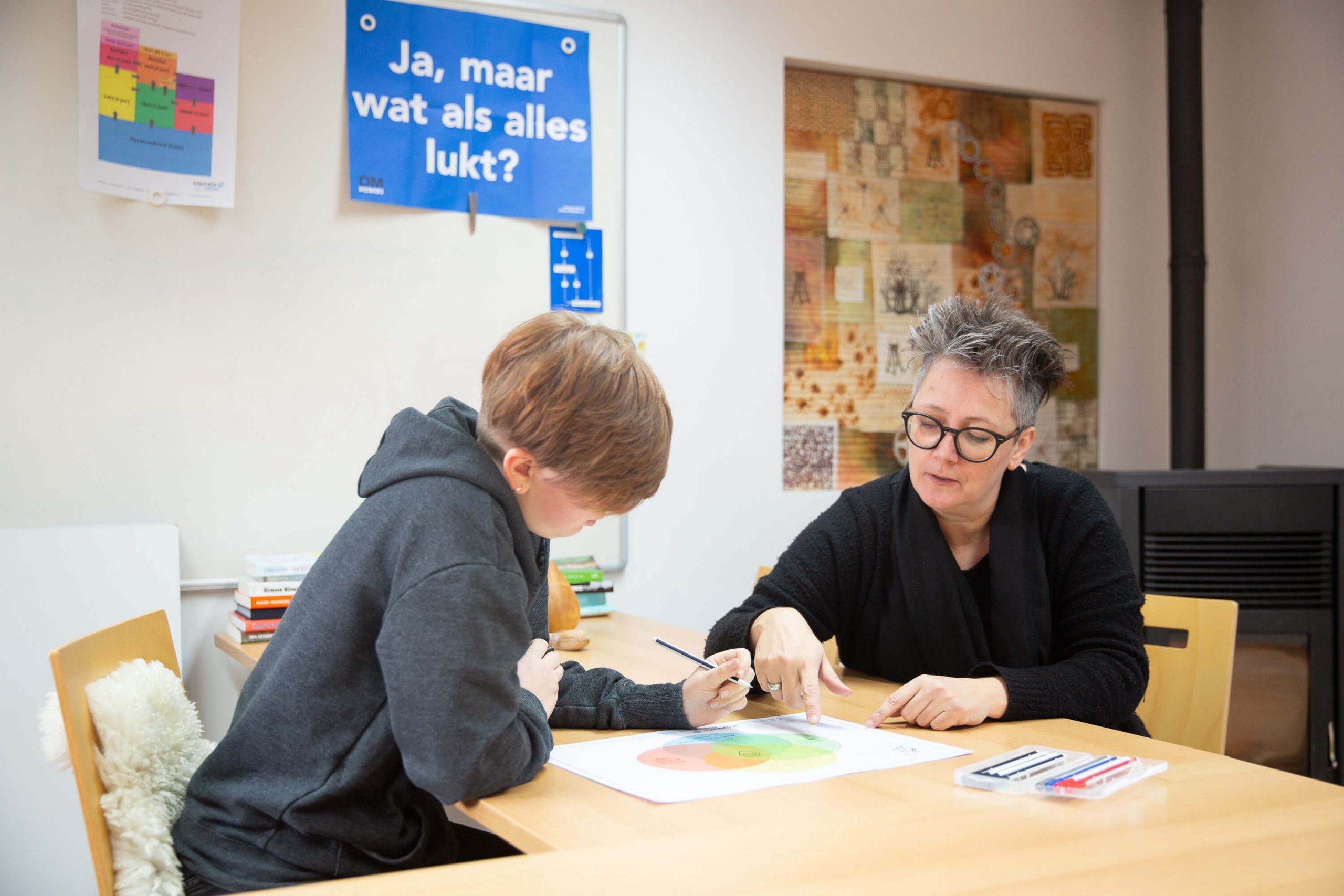 Inspiratiemotor Xandra Koops met student